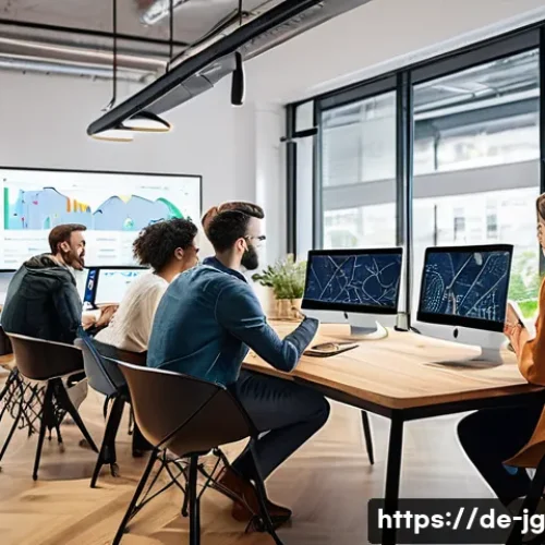 Home 33 호혜적 교환 시스템과 경제 모델 혁신 - A diverse group of adults collaborating in a modern co-working space in Berlin, Germany, surrounded ...