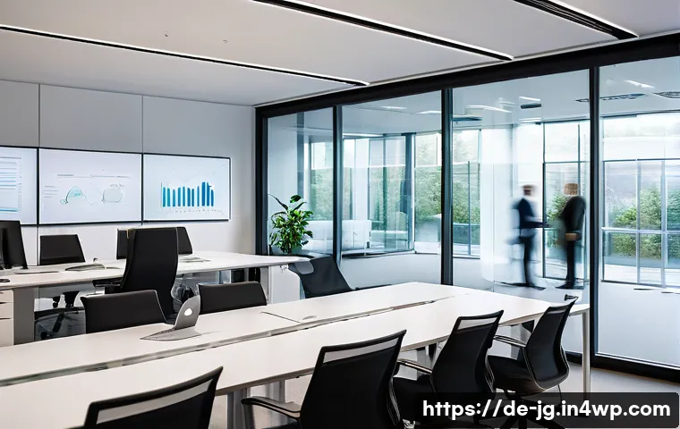 호혜적 교환 시스템의 정보 비대칭 해소 방안 - A modern corporate office setting in Germany, showcasing a diverse team of professionals engaged in ...